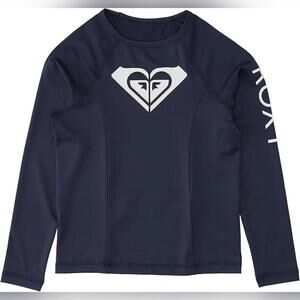 NWT Roxy Girls Whole Hearted Long Sleeve Rashguard Shirt, 14/XL